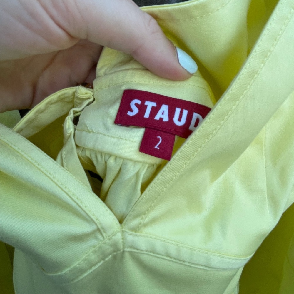 ❌SOLD❌ STAUD Luna Puff Sleeve Peplum Top In Daffodil - Picture 10 of 10